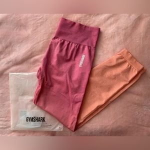 Gymshark Adapt Ombre Seamless Leggings Orange Marl/Pink XL